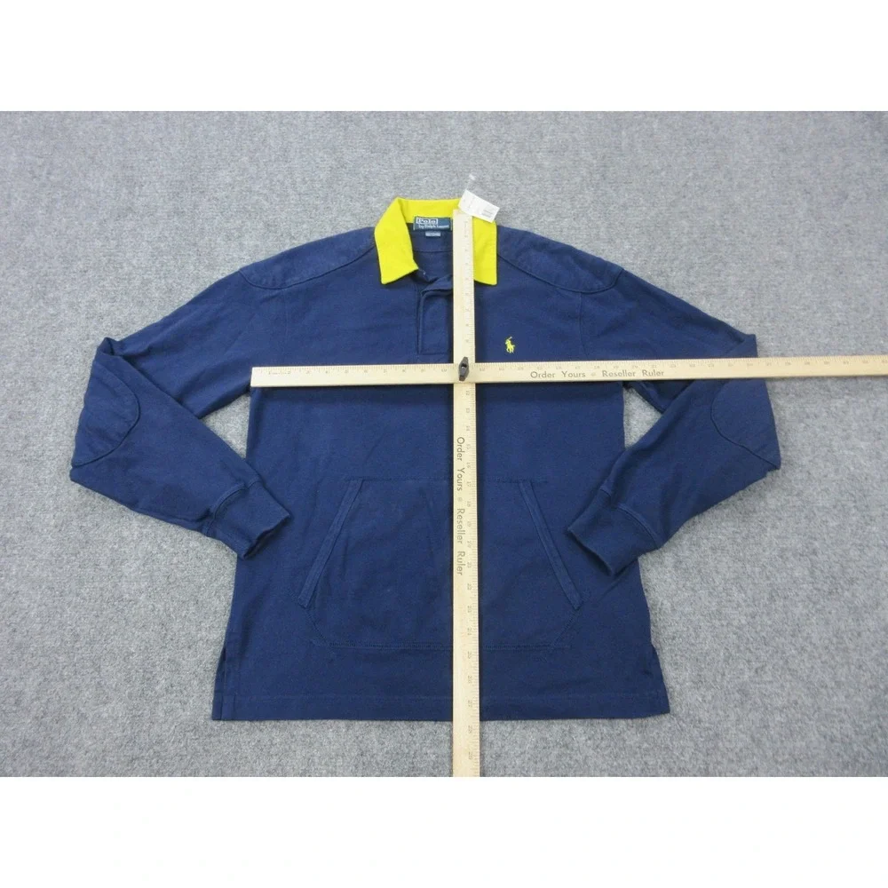 Vintage Polo Ralph Lauren Polo Shirt Mens Small Blue Rugby Cotton Newport‎ Logo